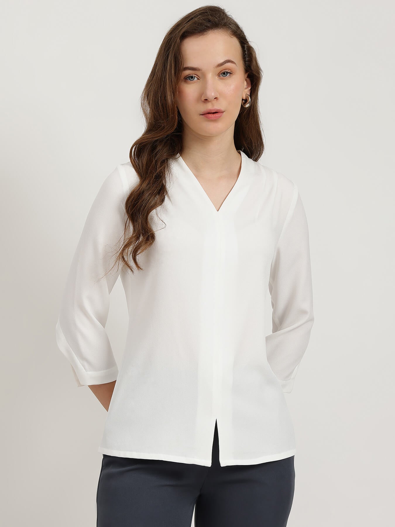 Cutout Sleeve Top - Off White