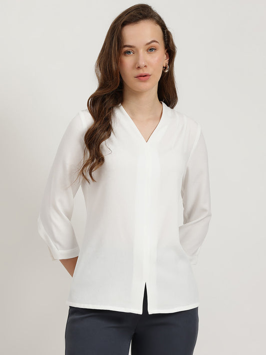 Cutout Sleeve Top - Off White