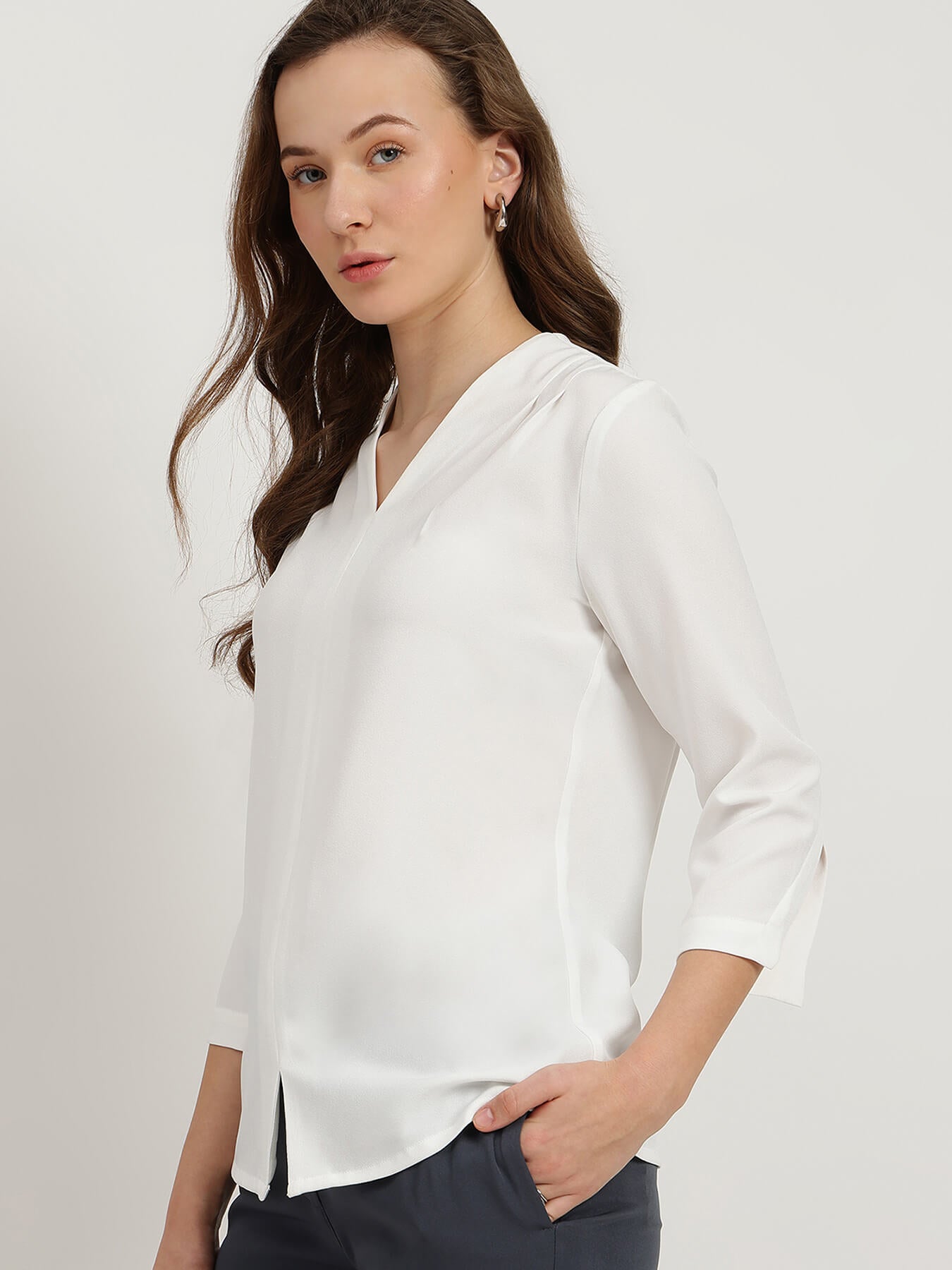 Cutout Sleeve Top - Off White