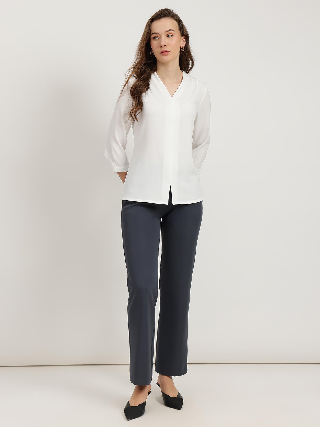 Cutout Sleeve Top - Off White