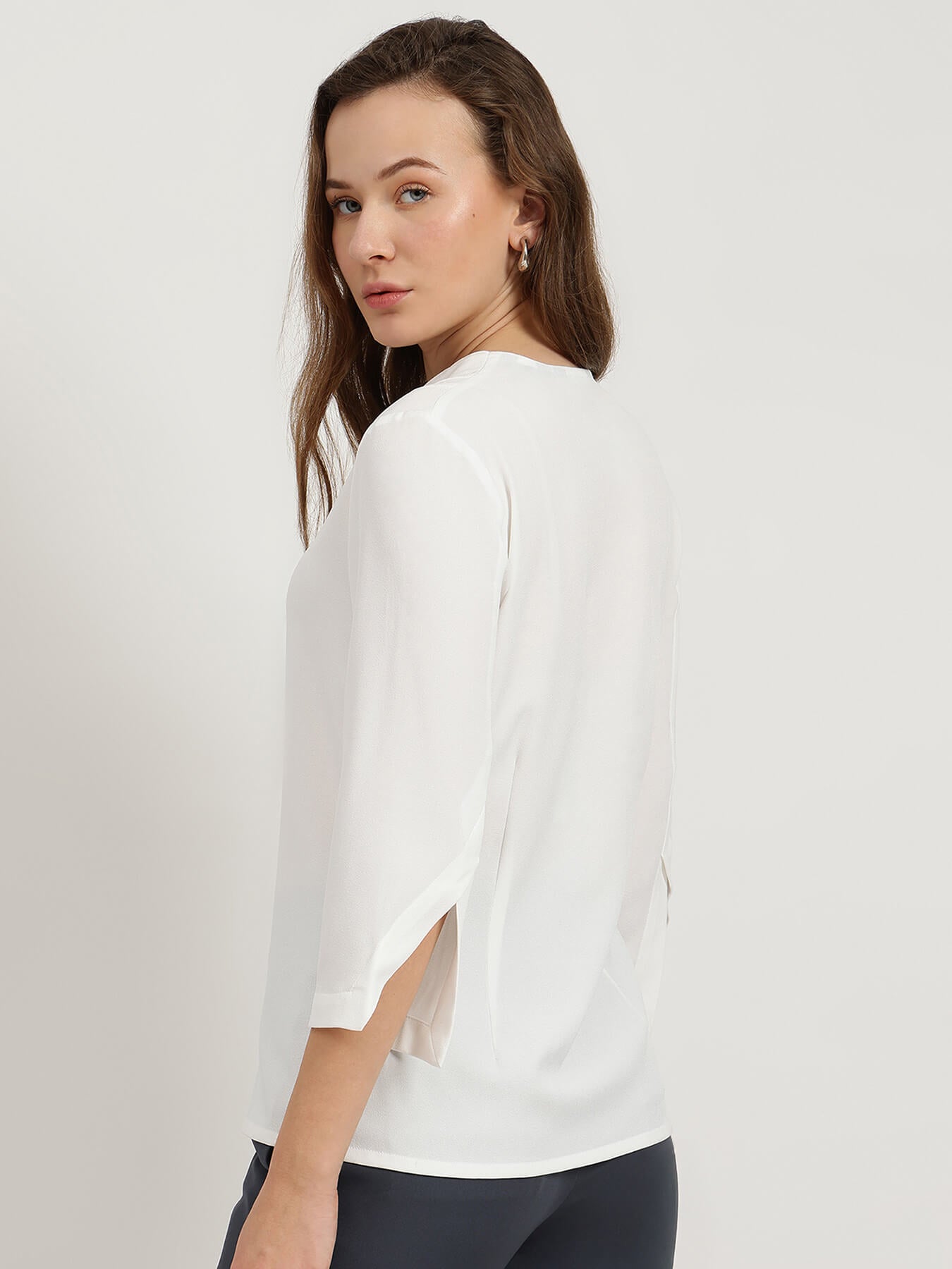 Cutout Sleeve Top - Off White