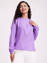 Button Detail Top - Lilac