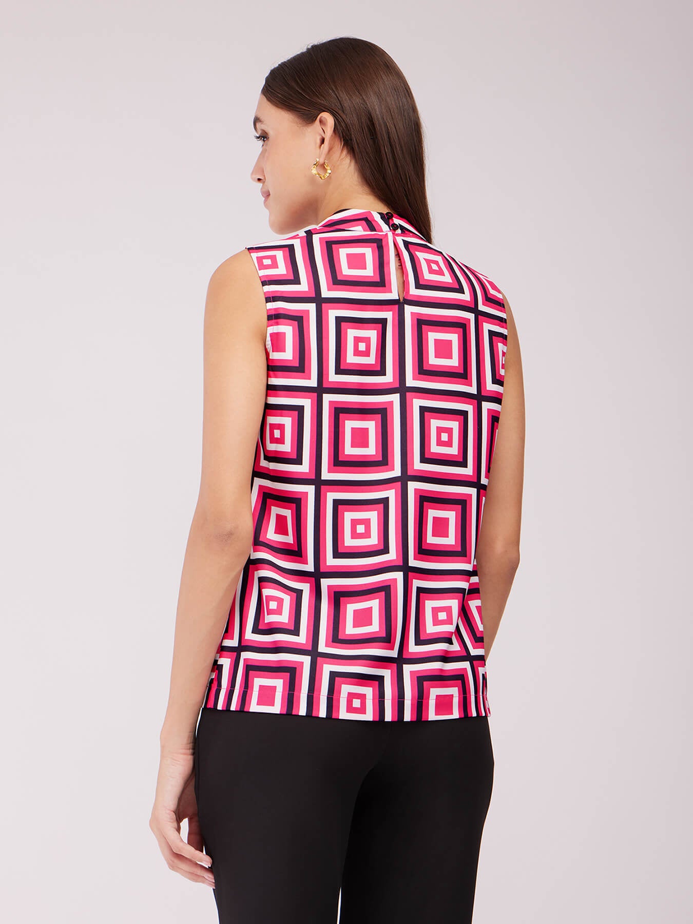 Geometric Print Top - Fuchsia