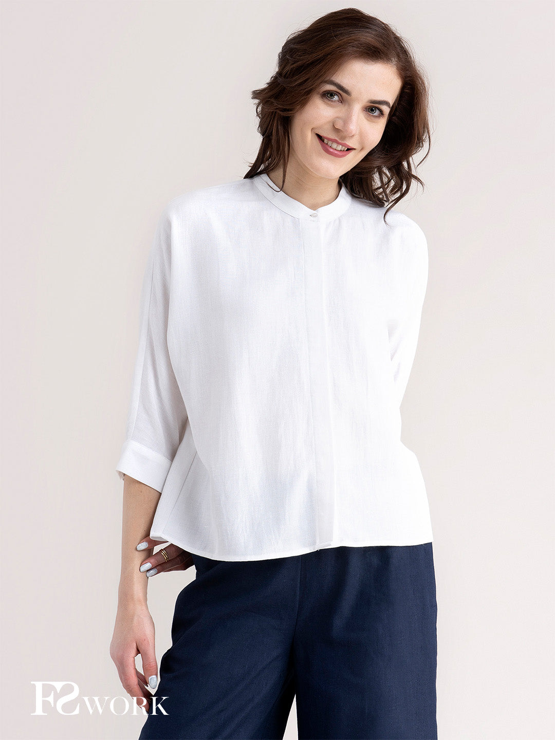 Cotton Dolman Sleeve Top - White