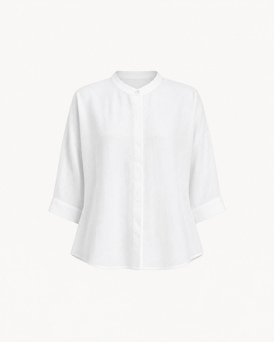 Cotton Dolman Sleeve Top - White