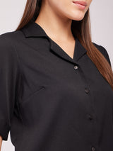 Puff Sleeves Top - Black