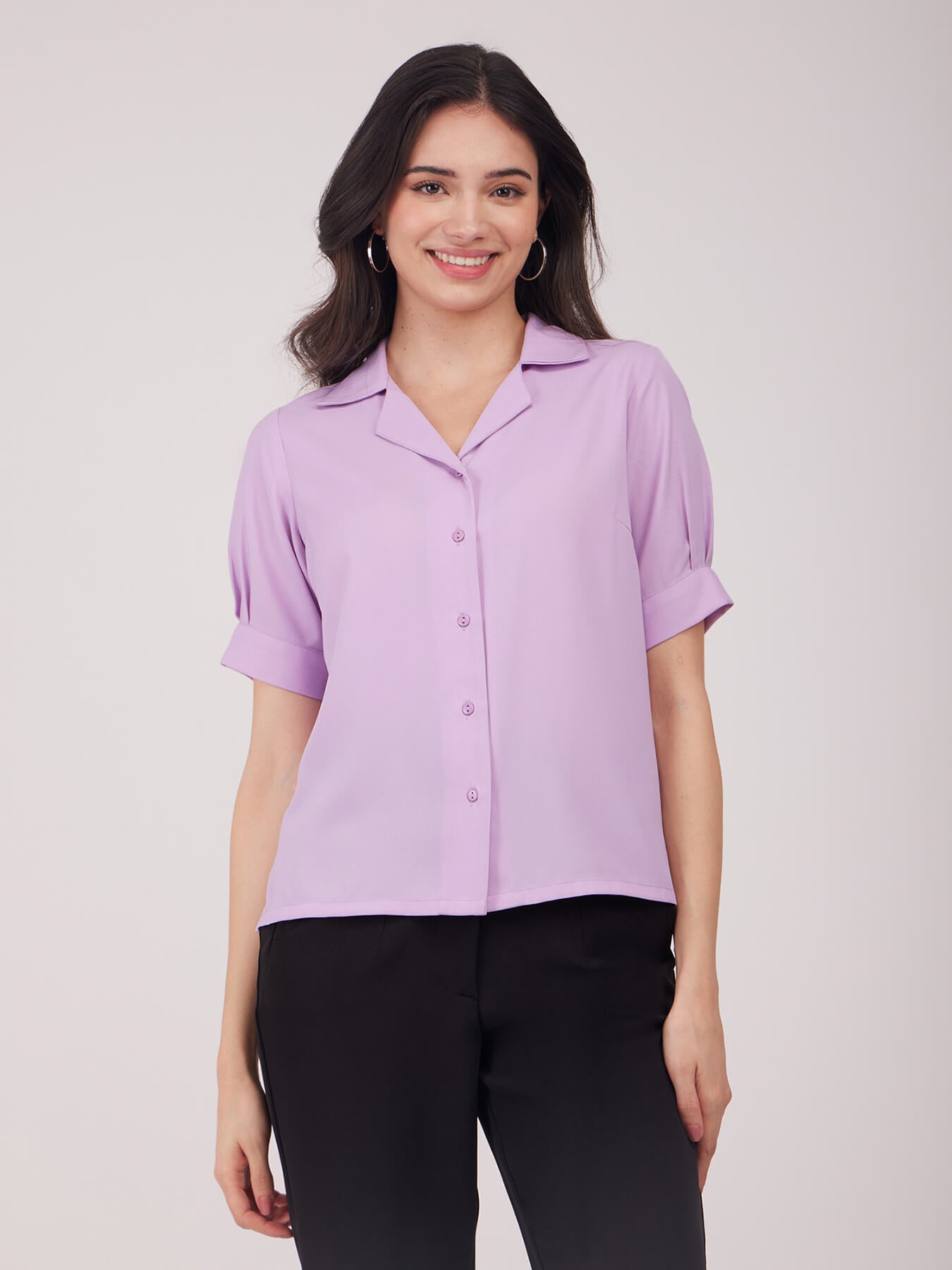 Puff Sleeves Top - Lilac