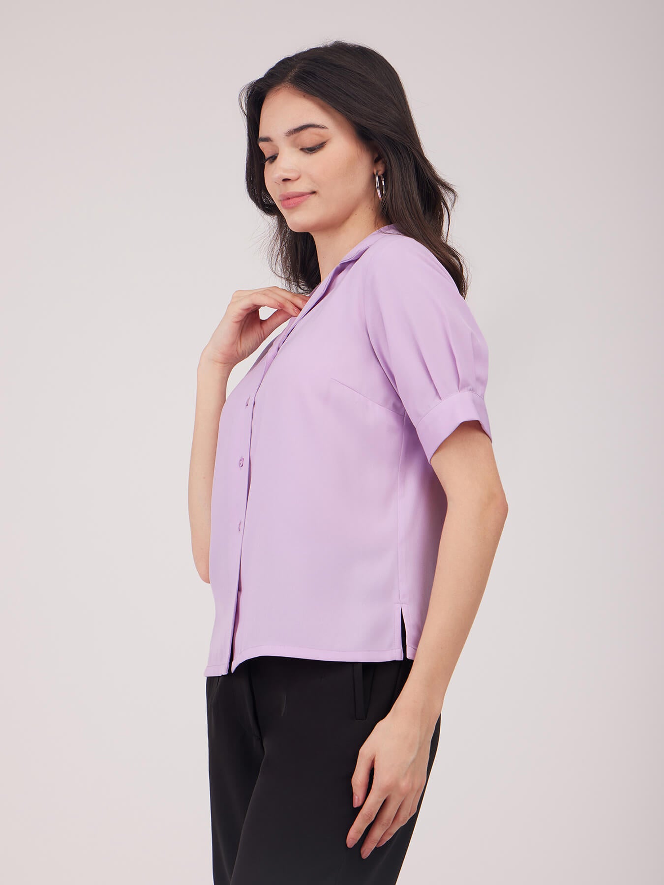 Puff Sleeves Top - Lilac