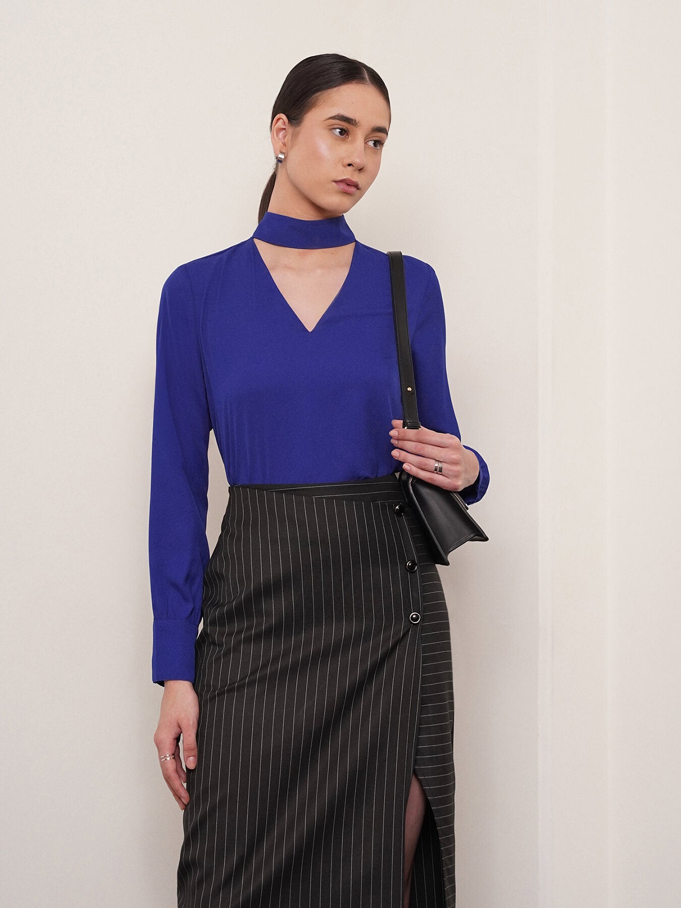 Band V Neck Top - Royal Blue