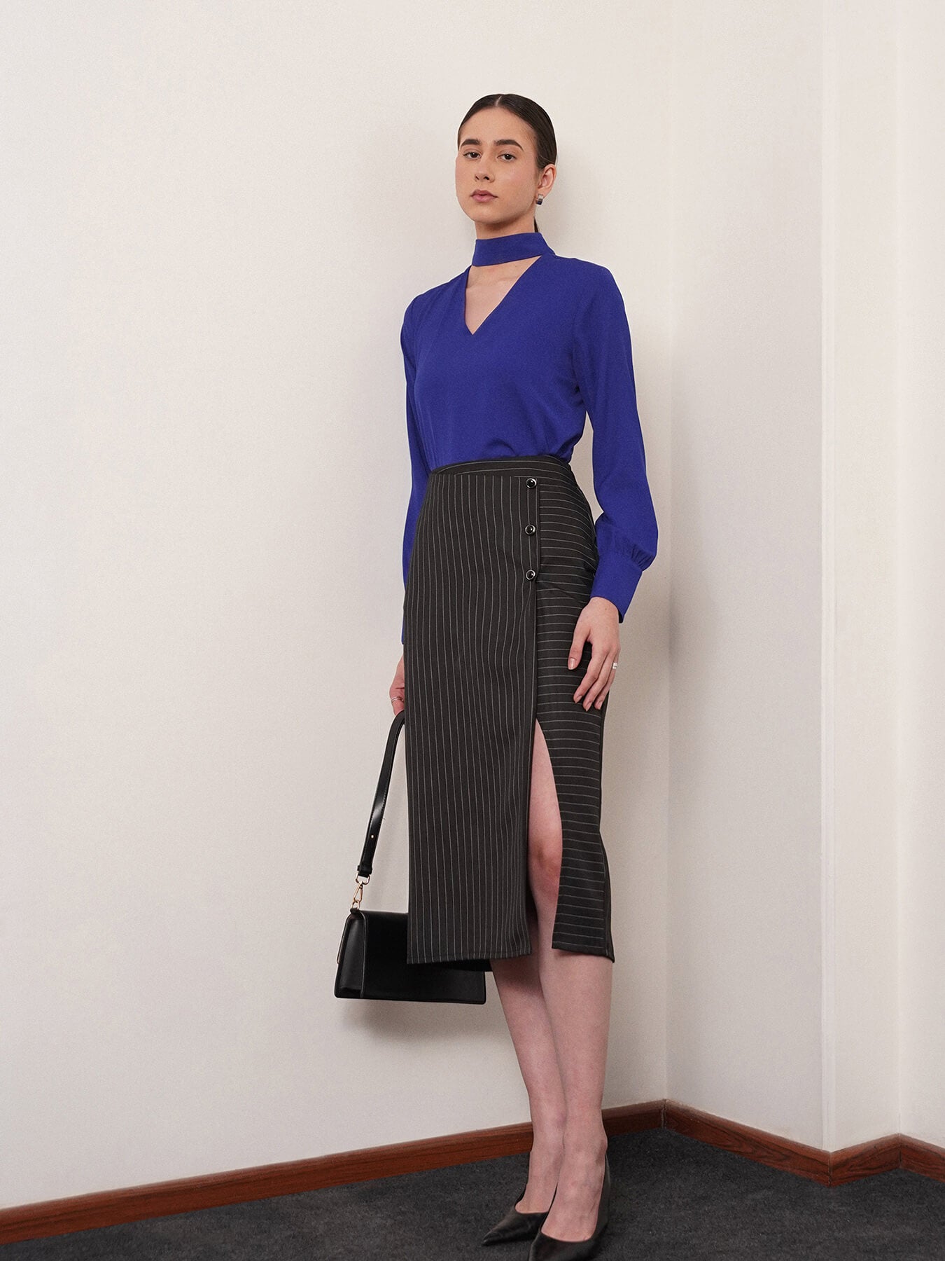 Band V Neck Top - Royal Blue