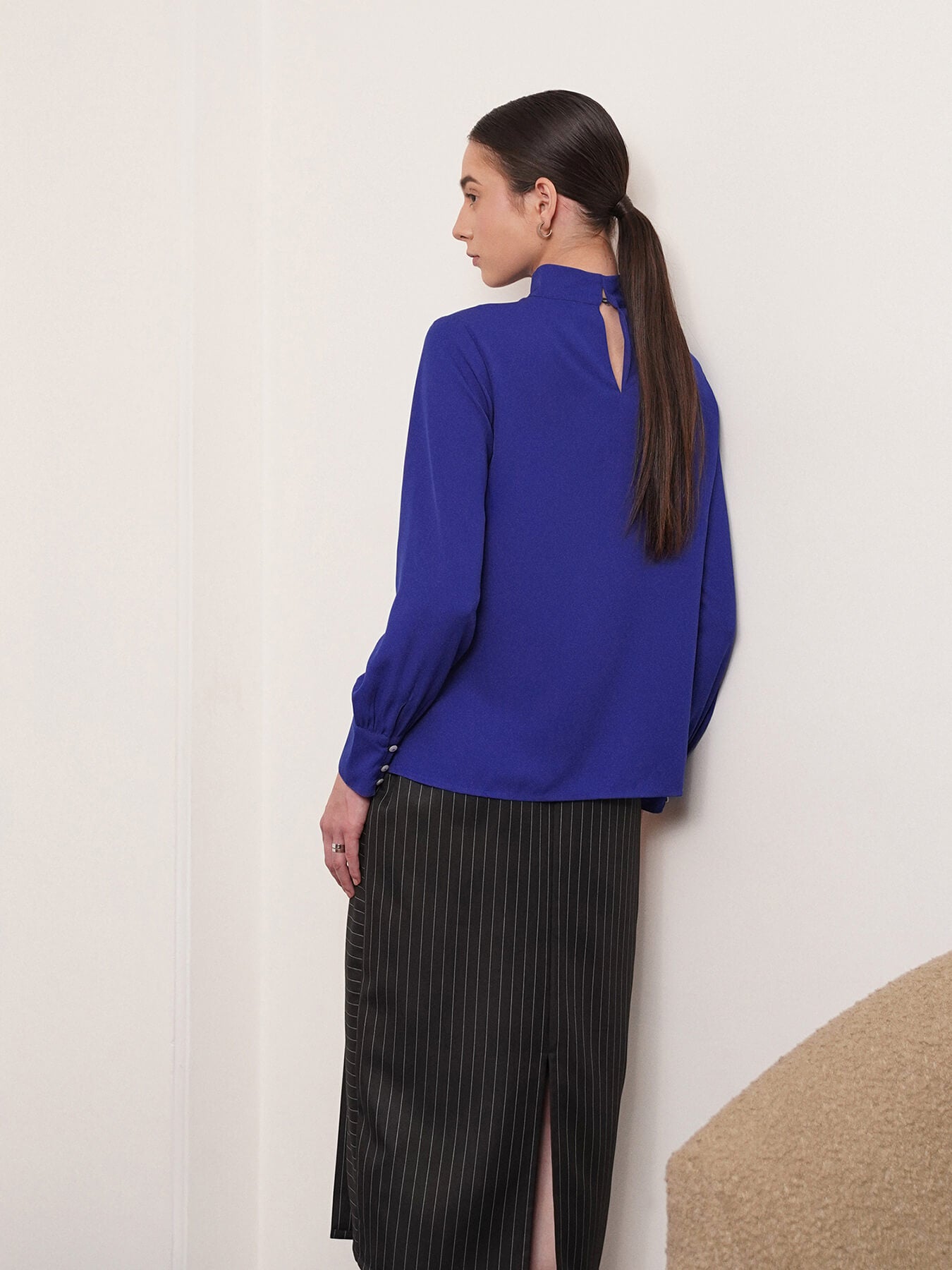 Band V Neck Top - Royal Blue