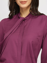 Tie-up Neck Top - Mauve