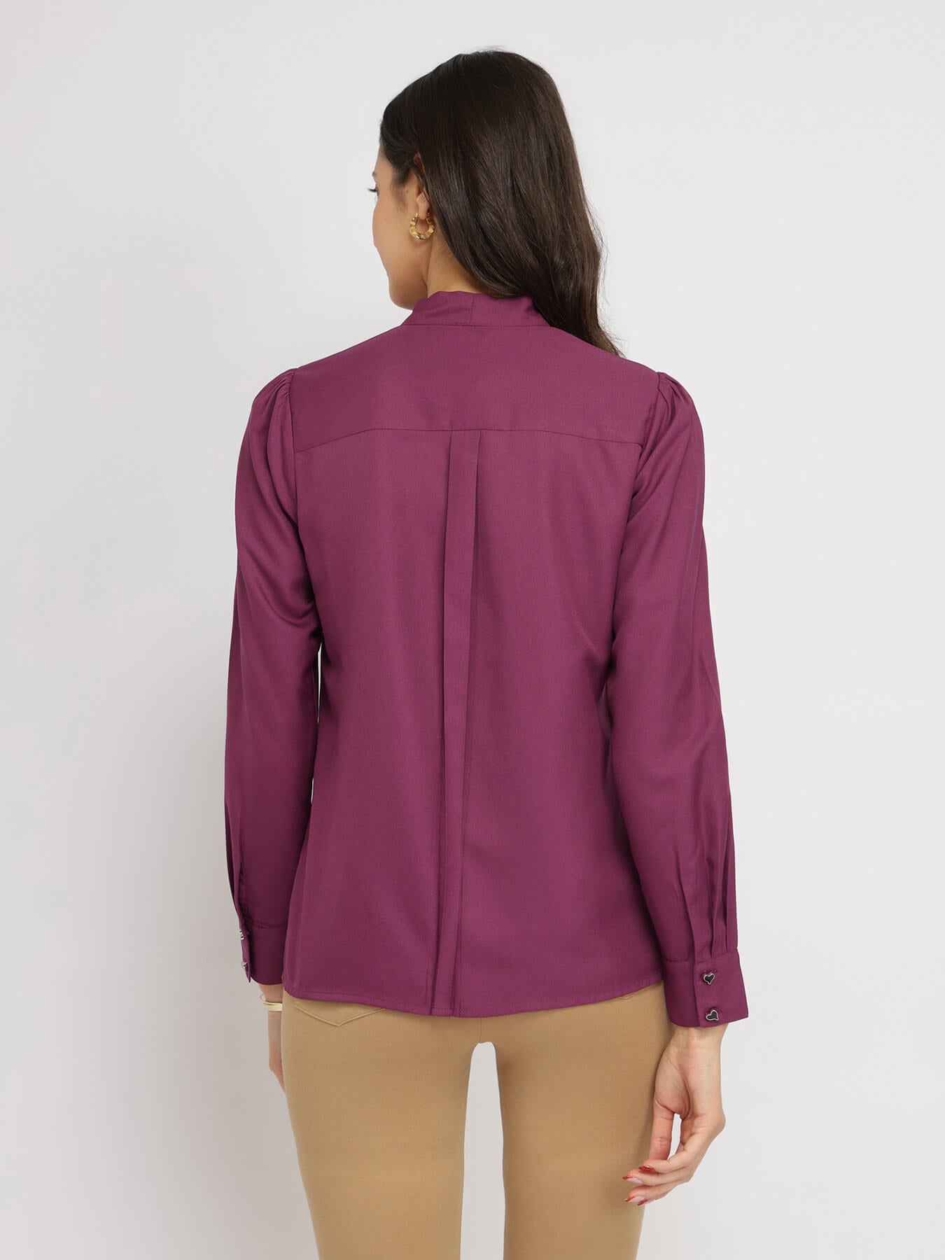 Tie-up Neck Top - Mauve