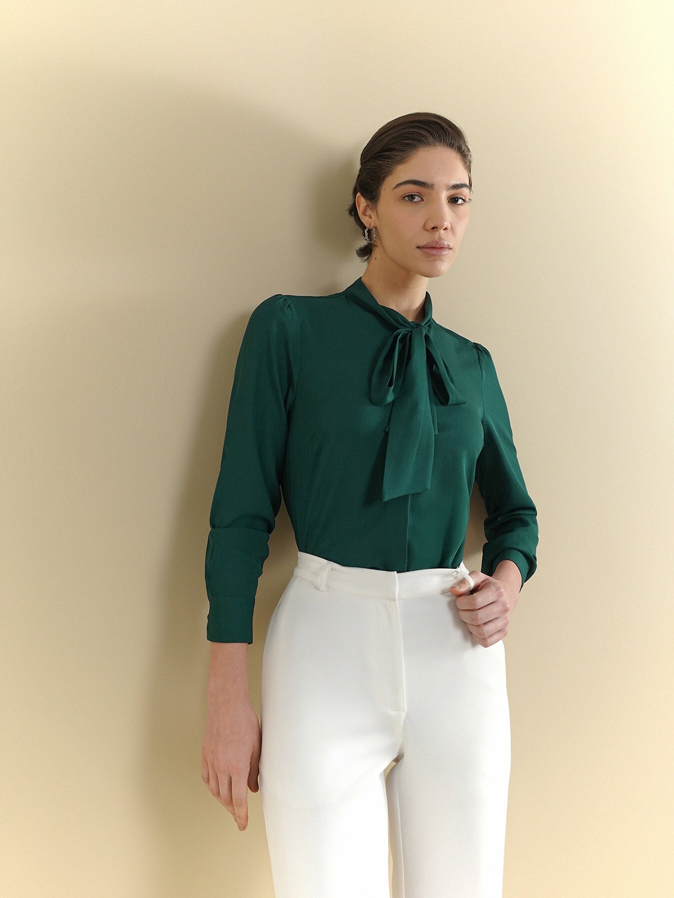 Front Tie Up Top - Green