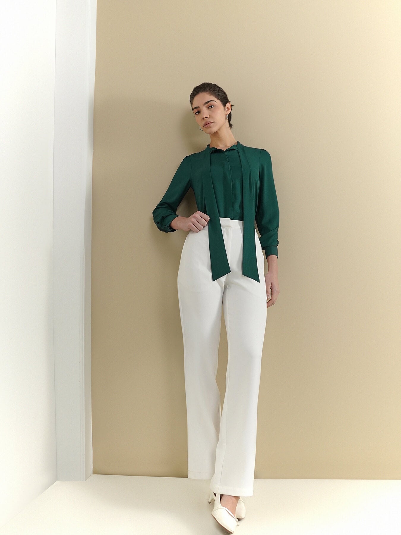 Front Tie Up Top - Green