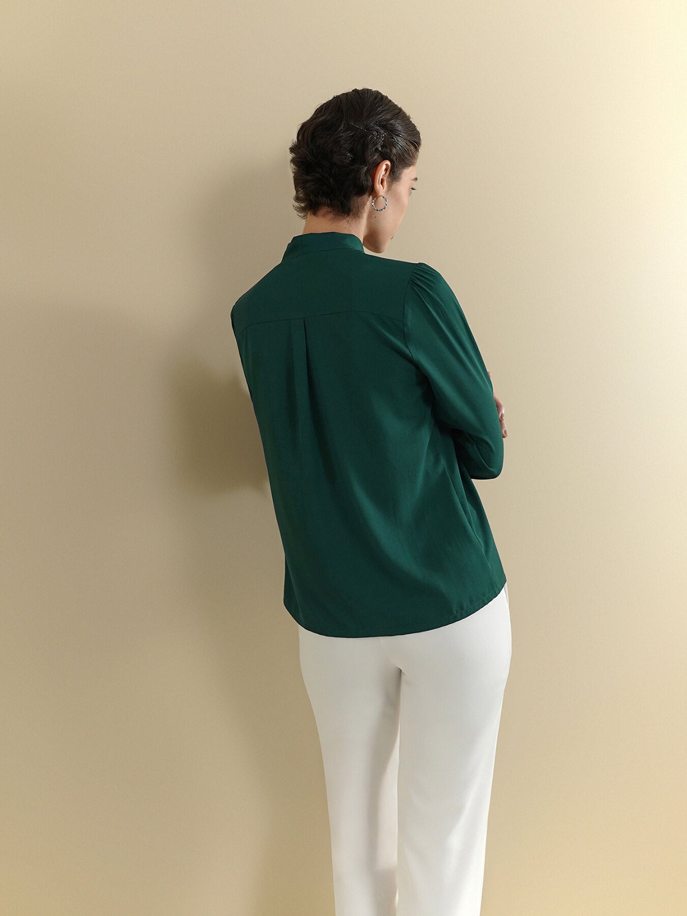 Front Tie Up Top - Green