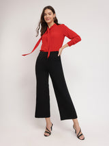 Tie-up Neck Top - Red