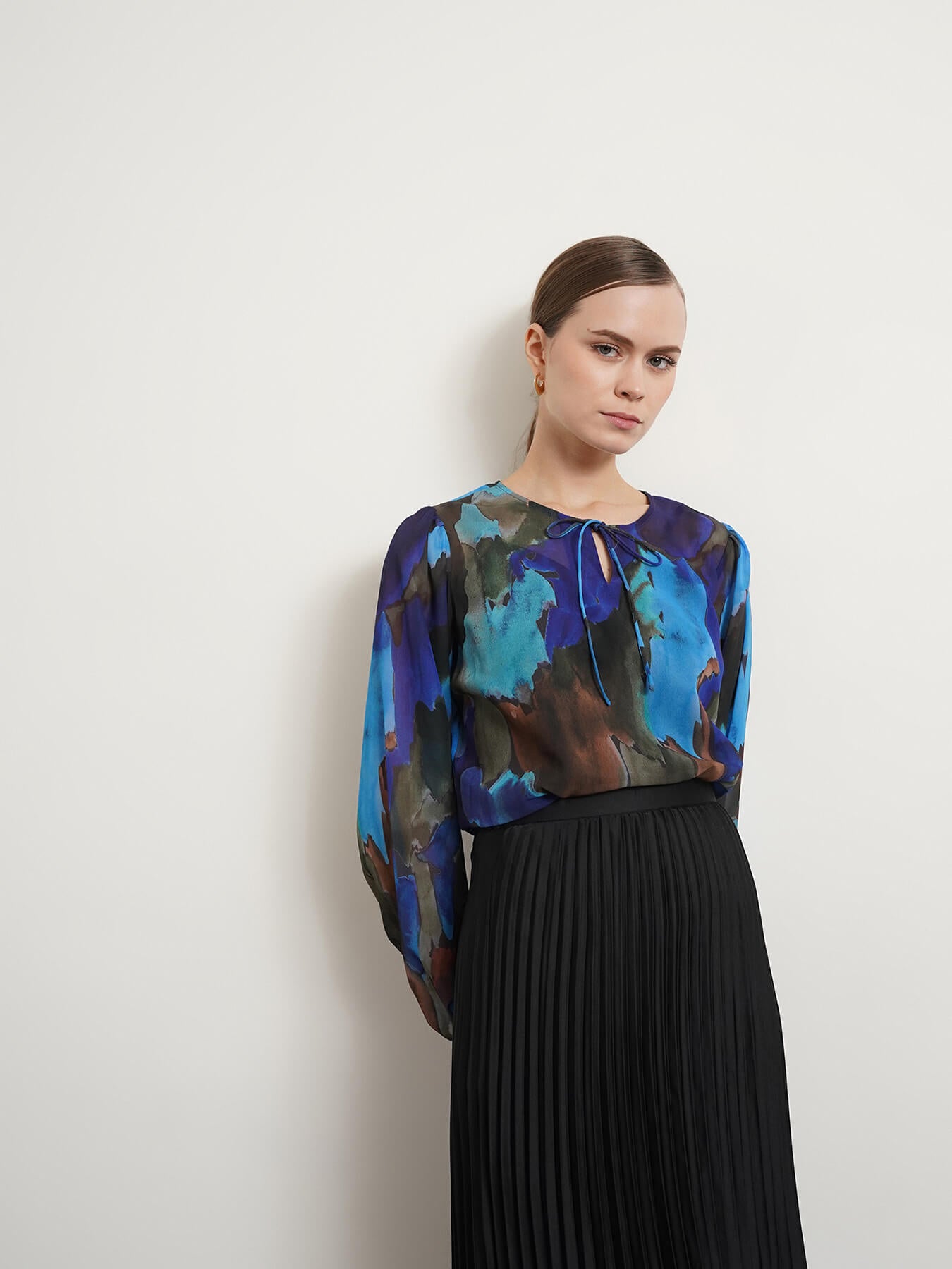 Abstract Print Top - Blue