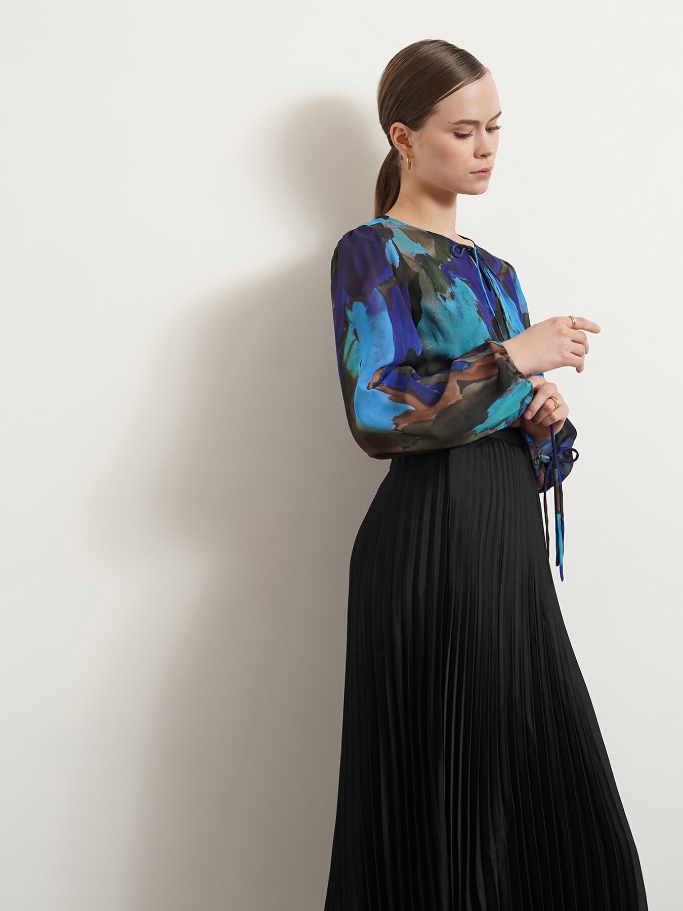 Abstract Print Top - Blue