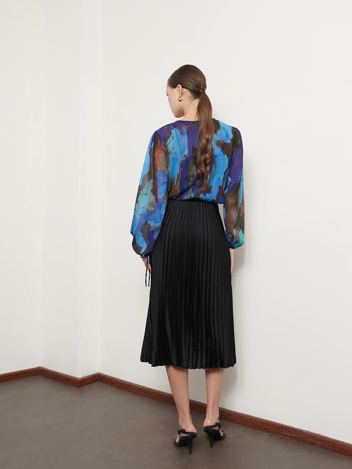 Abstract Print Top - Blue