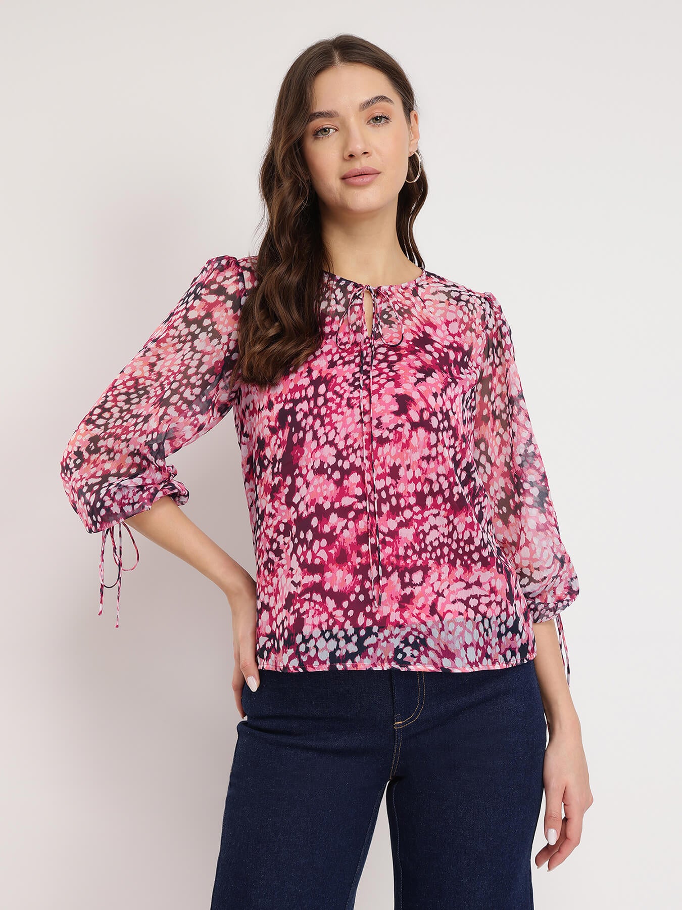 Animal Print Top - Pink