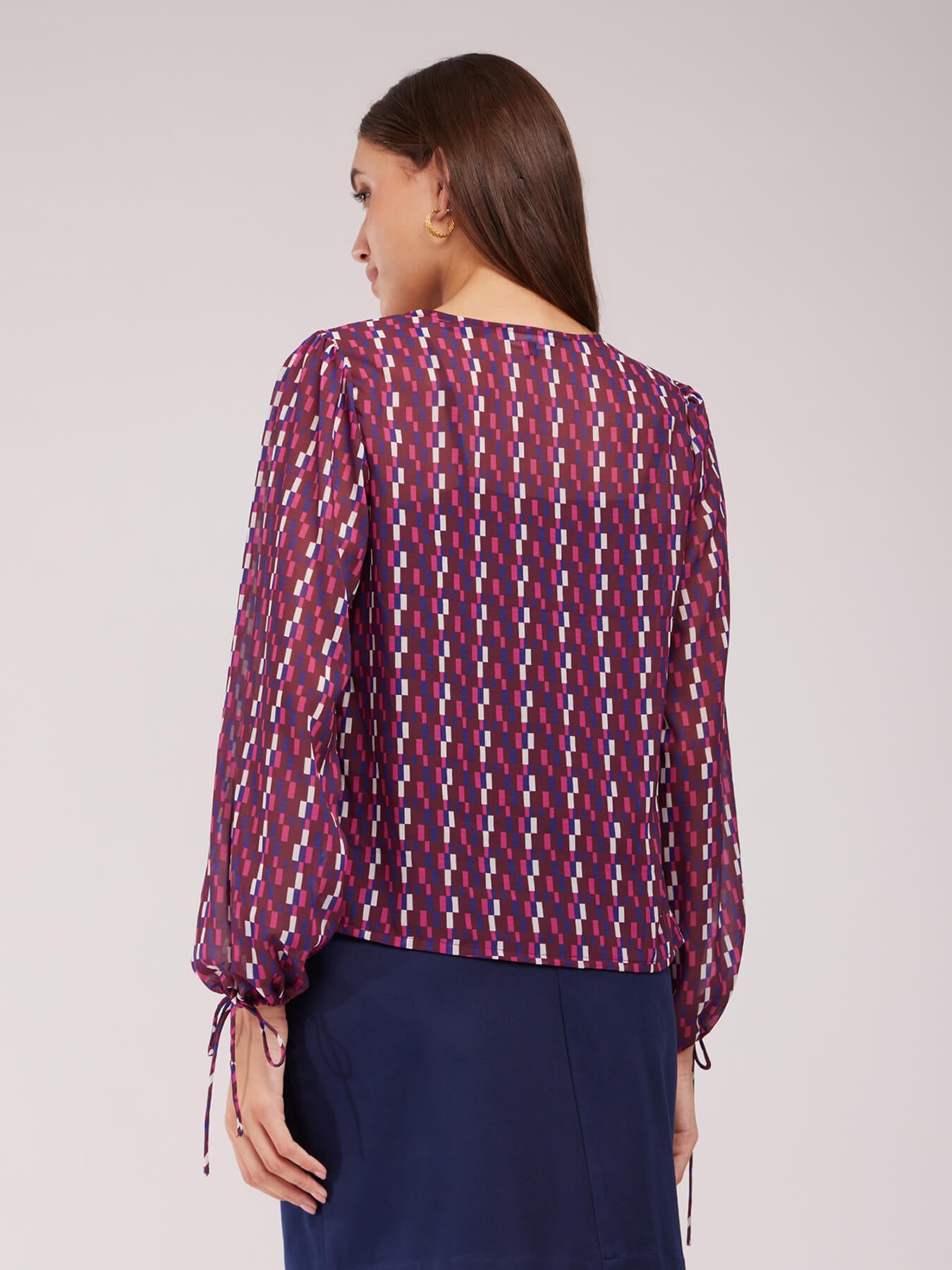 Geometric Print Top - Purple