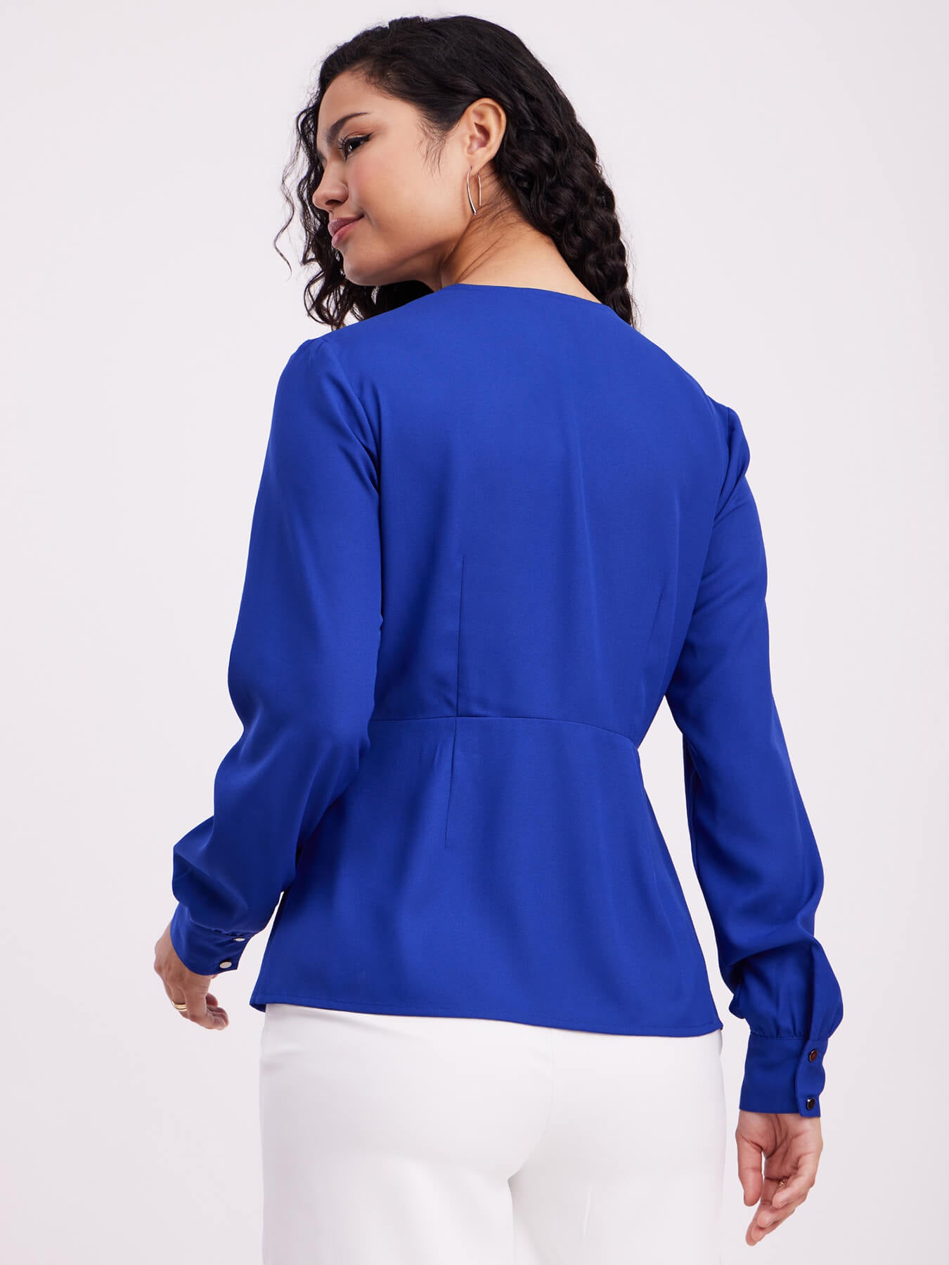 Collared Wrap Top - Royal Blue