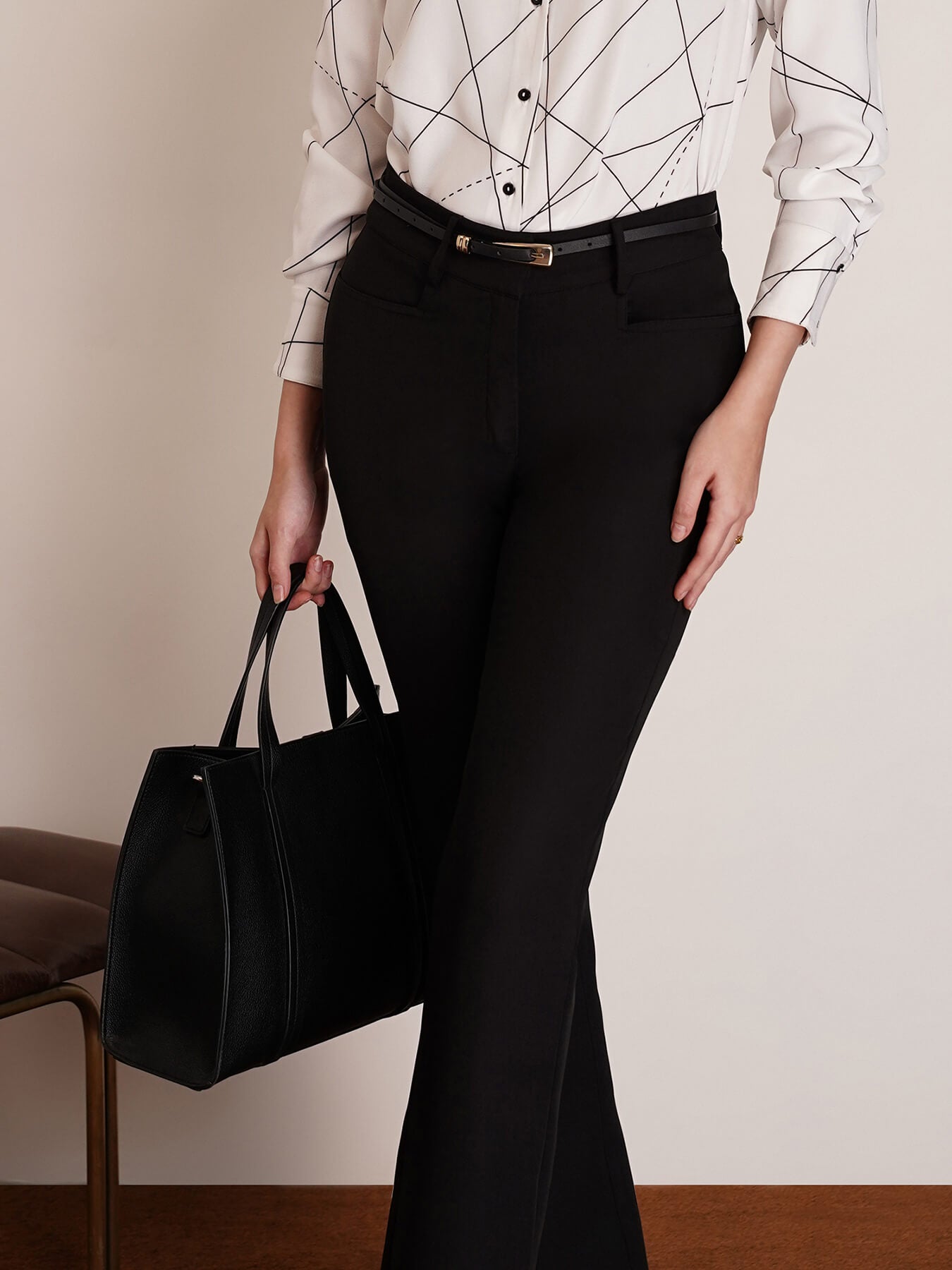 Bootcut Trousers - Black