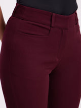 High Waist Pants - Maroon