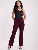 High Waist Pants - Maroon