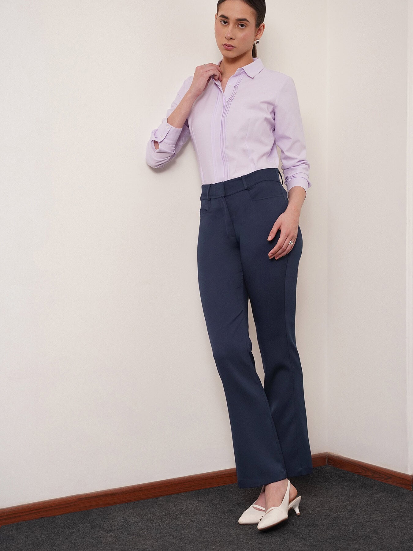 High Waist Pants - Navy