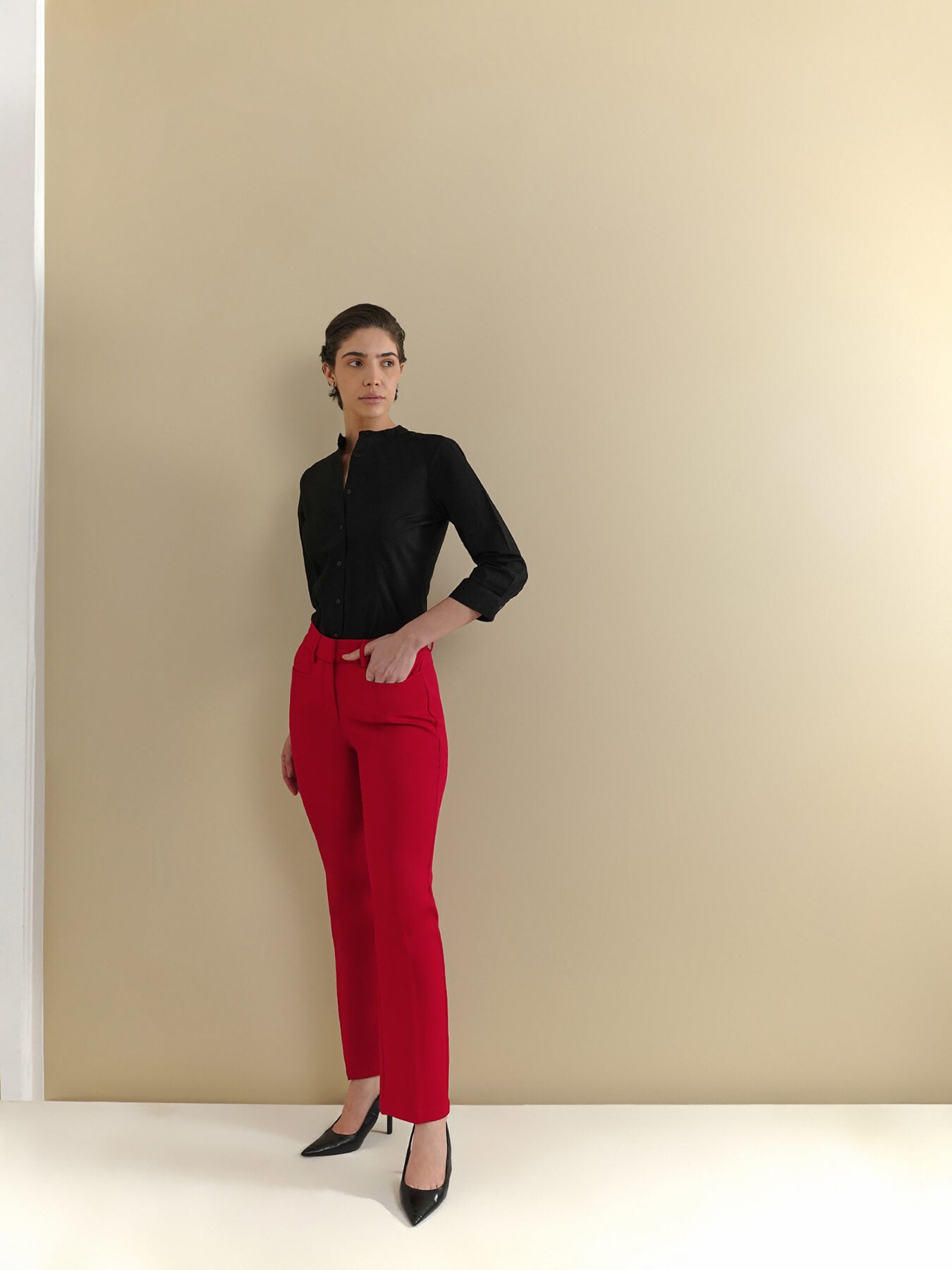 Bootcut Trousers - Red