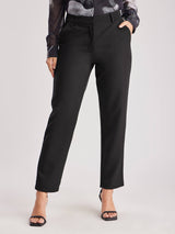 Straight Fit Trousers - Black