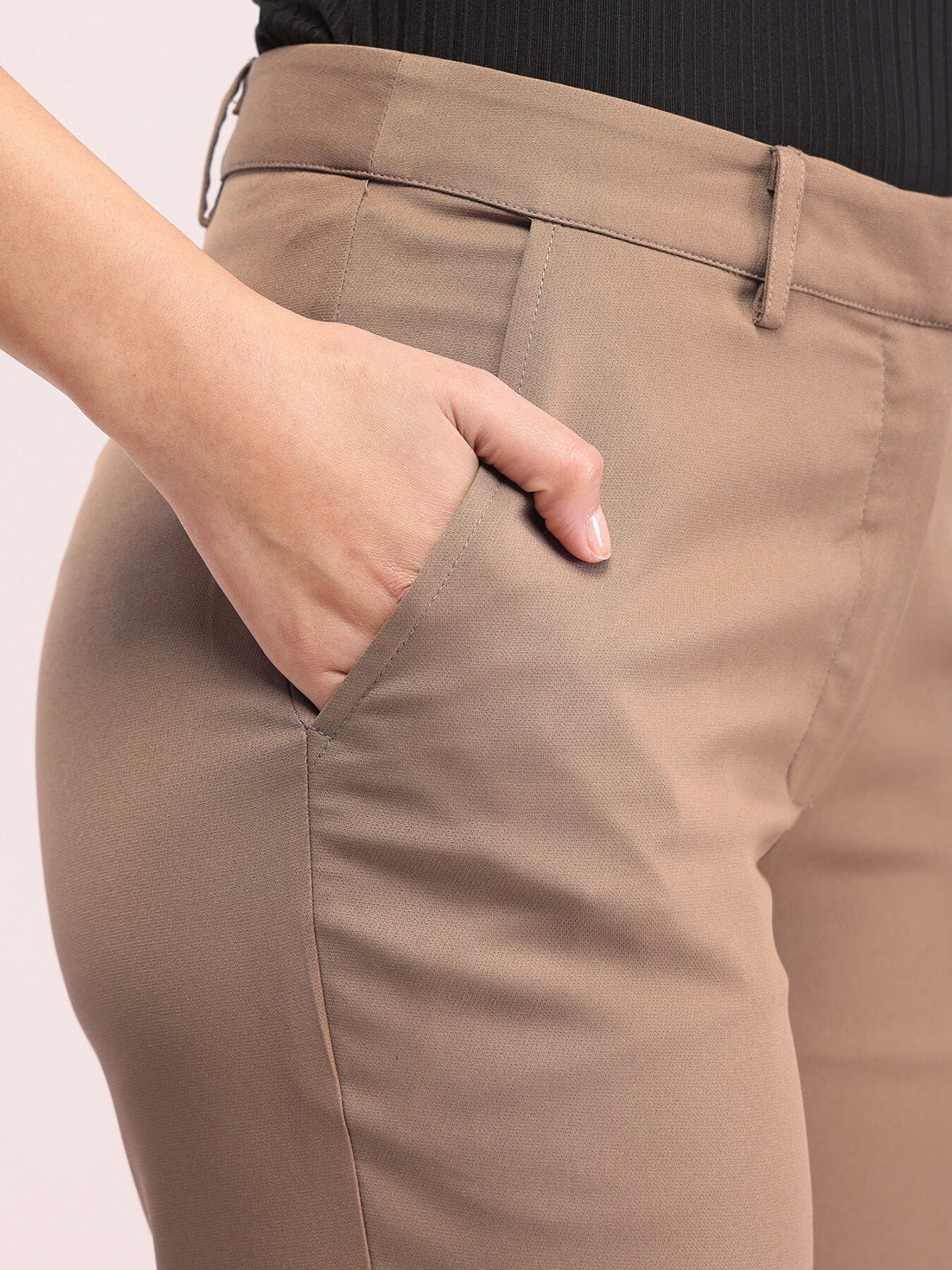 Straight Fit Trousers - Brown
