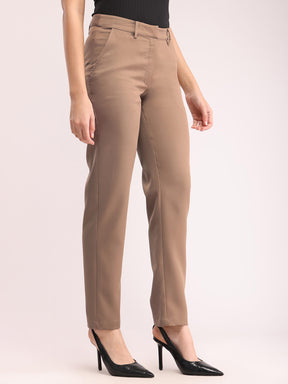 Straight Fit Trousers - Brown