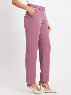 Straight Fit Trousers - Mauve