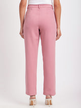 Straight Fit Trousers - Pink