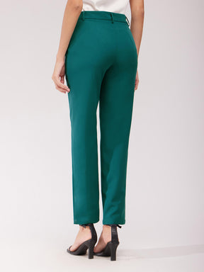 Straight Fit Trousers - Teal