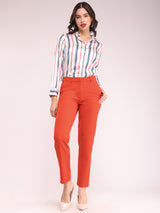 Straight Fit Trousers - Vermilion