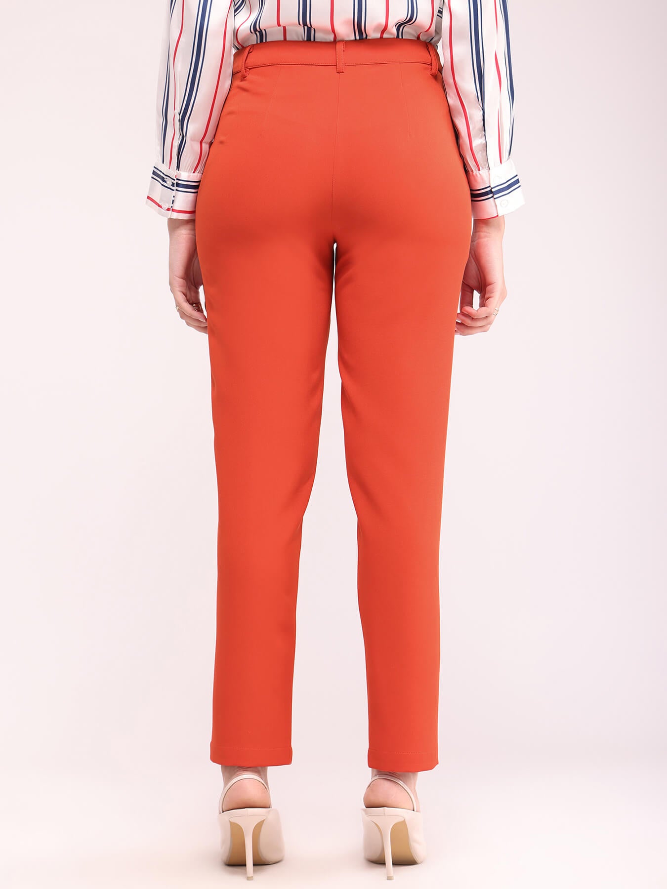 Straight Fit Trousers - Vermilion