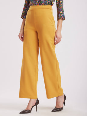 Wide Leg Pants - Mustard