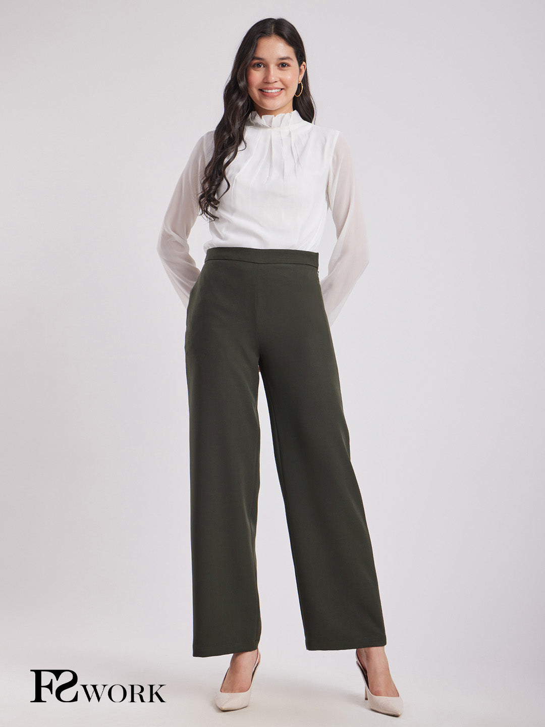 Wide Leg Pants - Olive