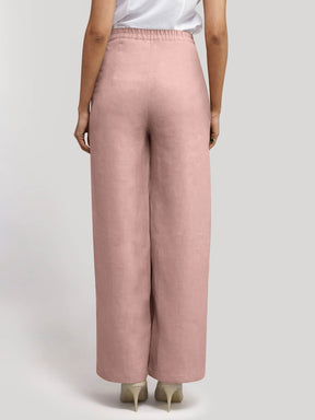 Linen Wide Leg Pants - Dusty Pink