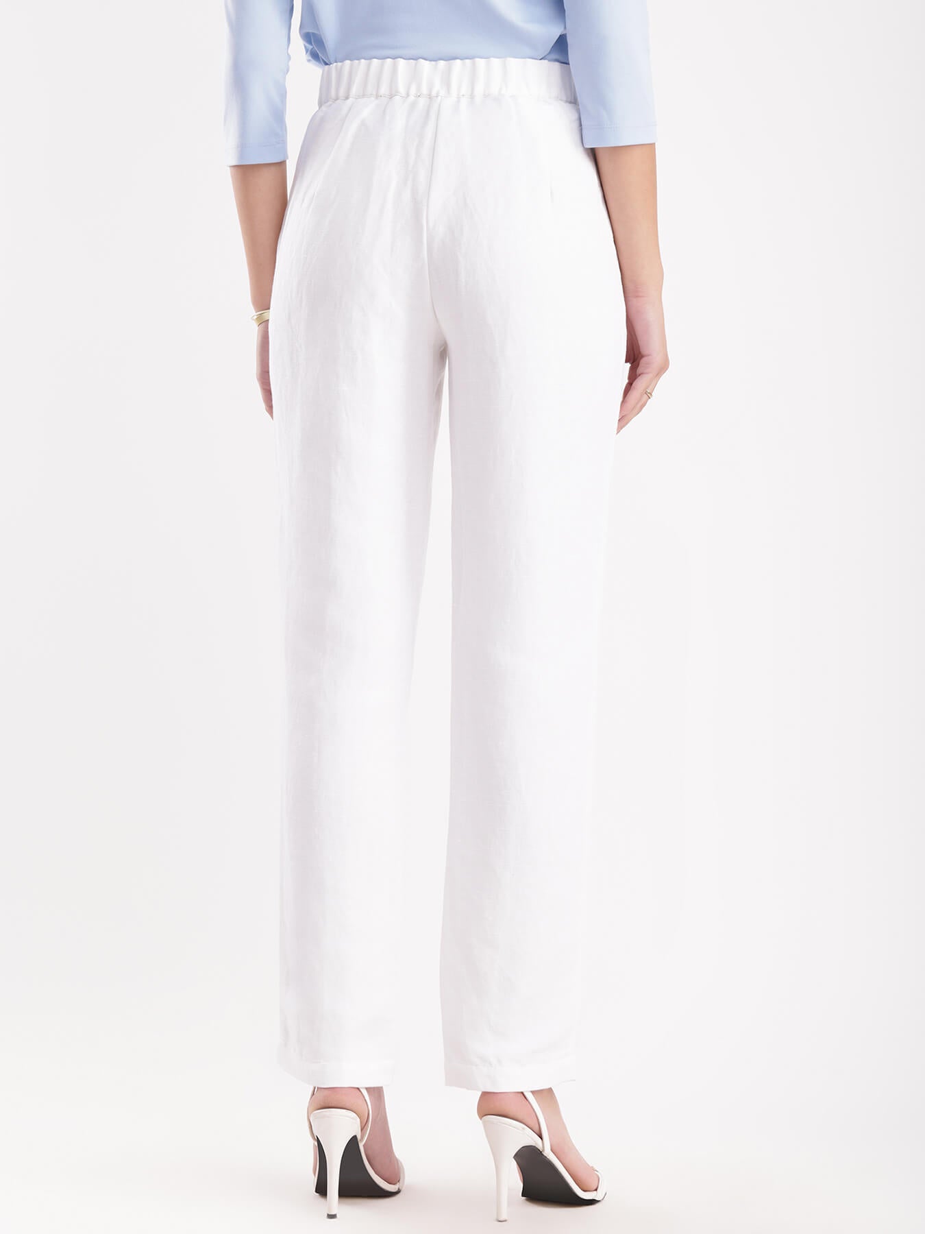 Linen Elasticated Trousers - White