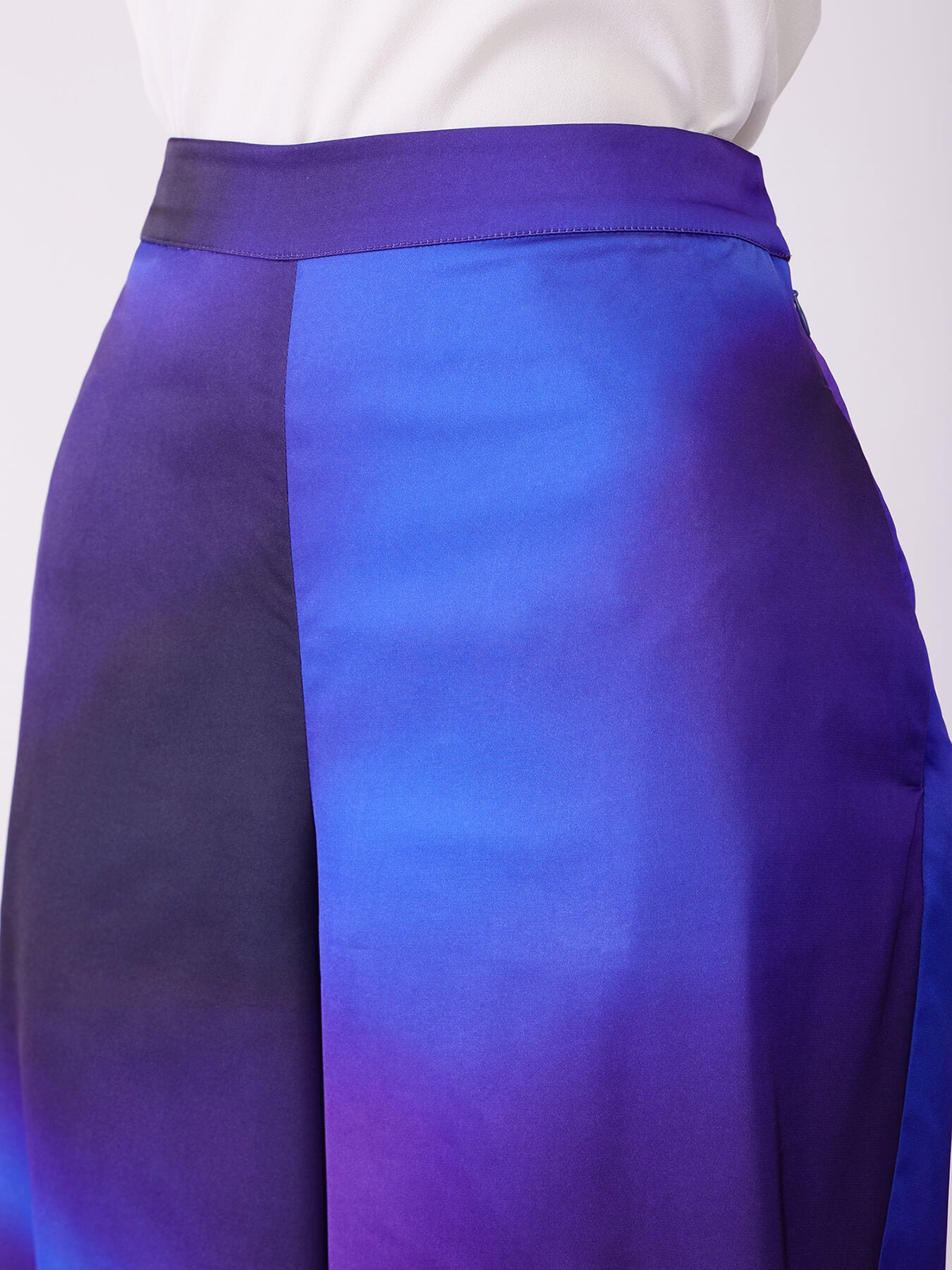 Satin Ombre Trousers - Electric Blue