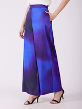 Satin Ombre Trousers - Electric Blue