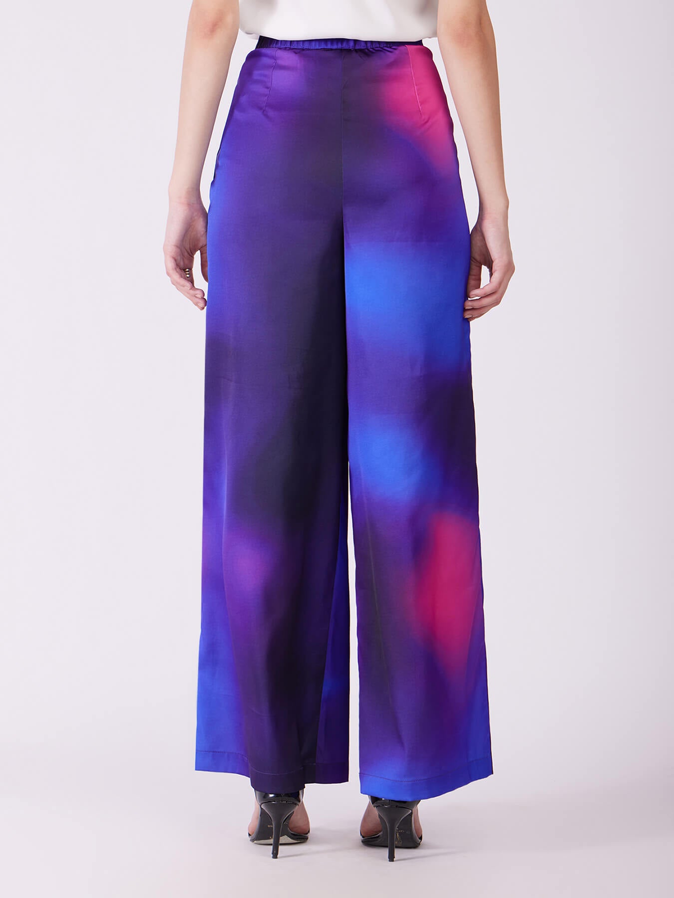 Satin Ombre Trousers - Electric Blue