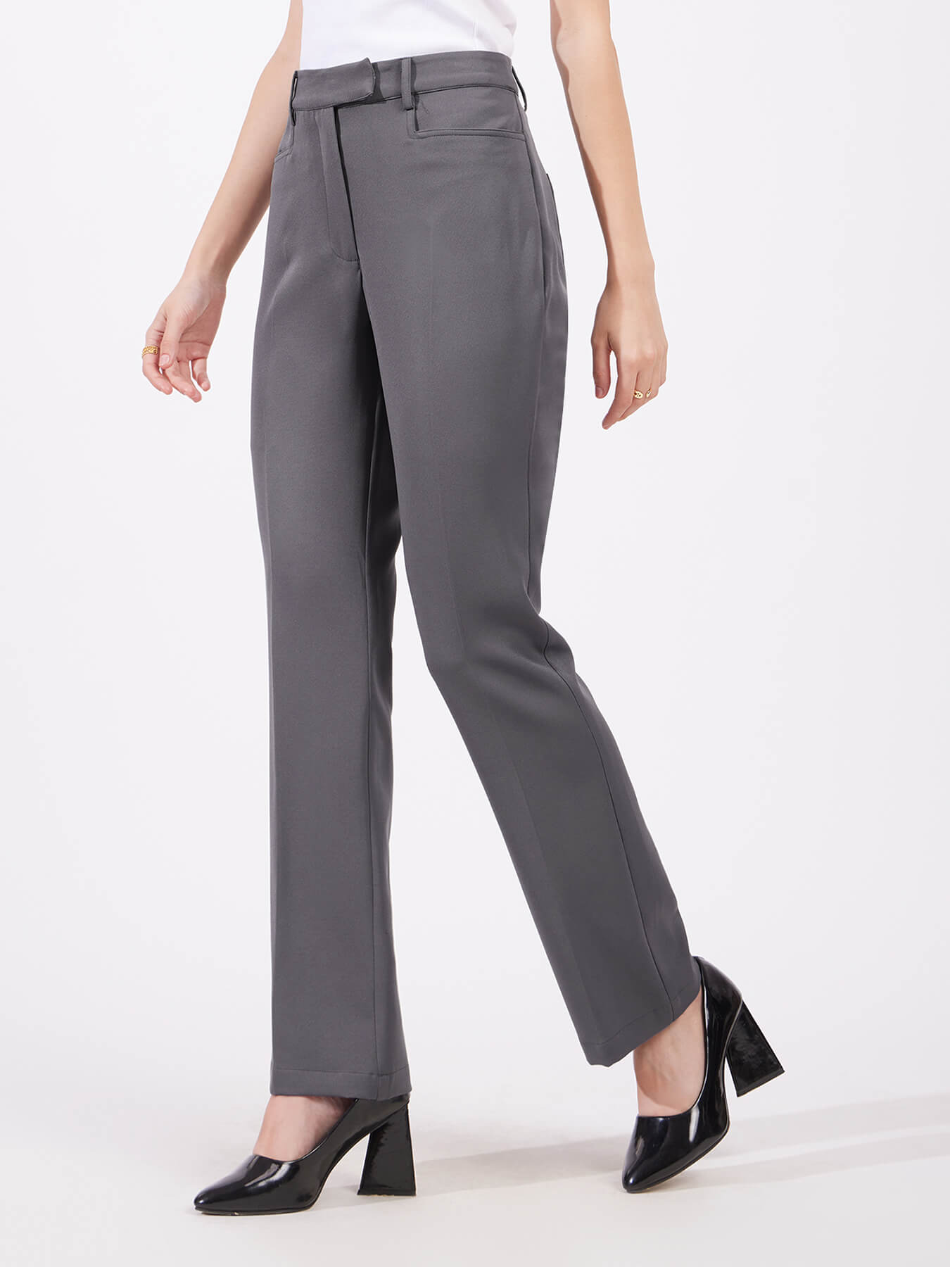 Bootcut Trousers - Grey