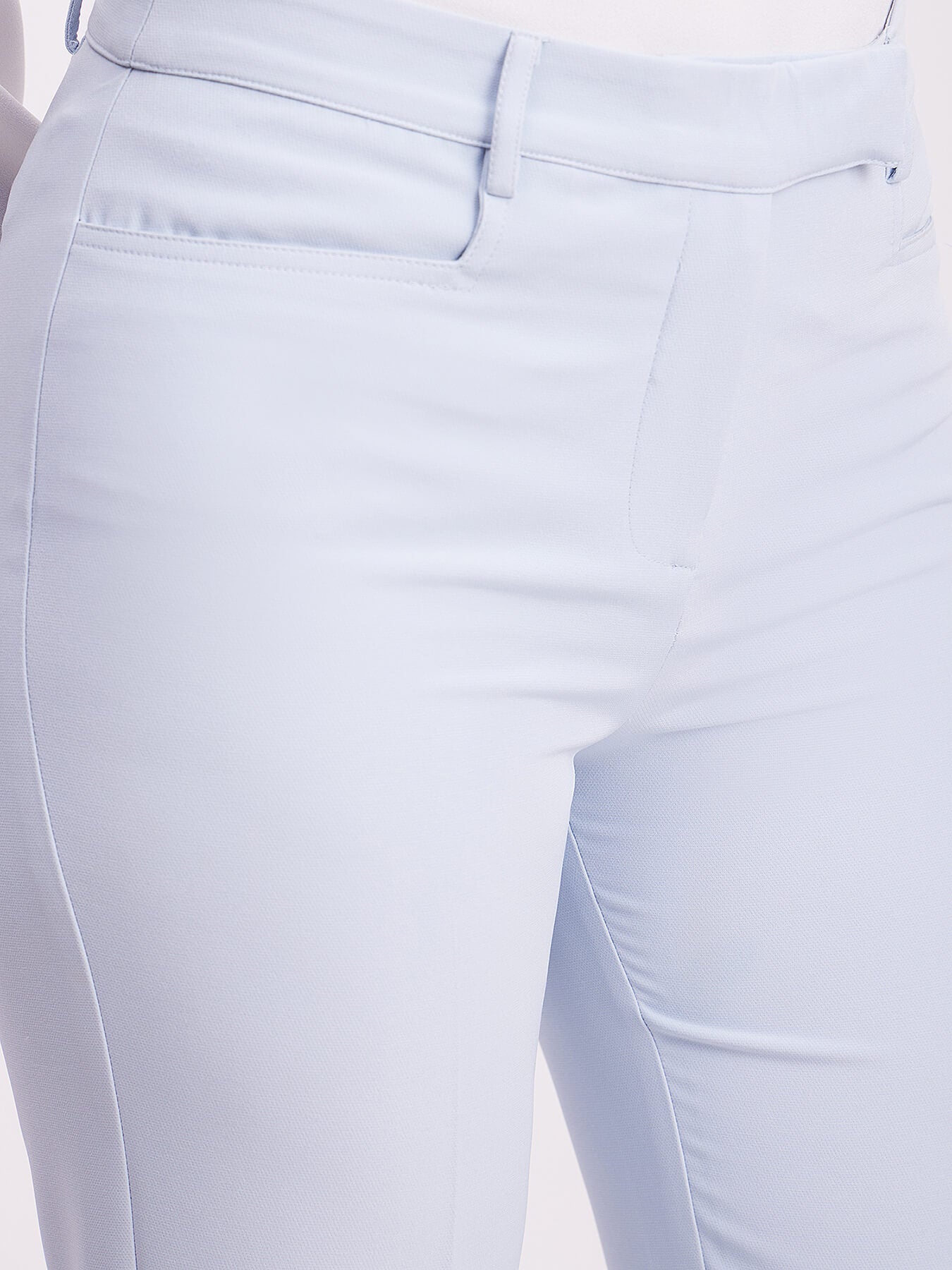 High Waist Bootcut Trousers - Light Blue