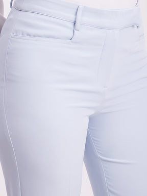 High Waist Bootcut Trousers - Light Blue